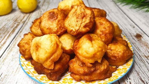 Пончики к чаю на кефире за 15 минут