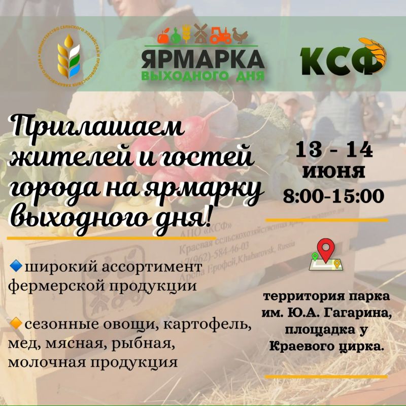 Приглашаем жителей и гостей города посетить ярмарку выходного дня!