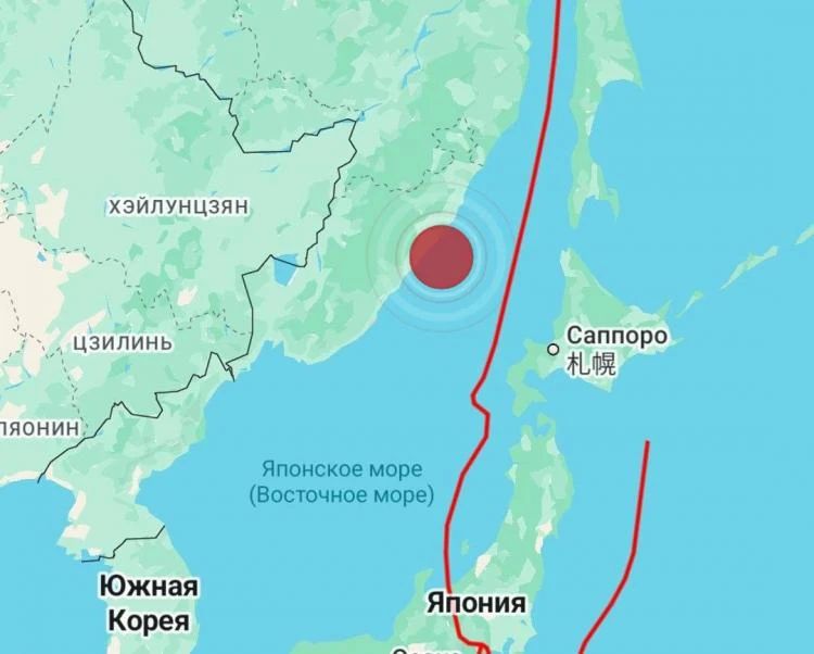 У берегов Приморья произошло землетрясение