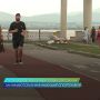 Километровую беговую дорожку уложили на набережной у стадиона имени Ленина в Хабаровске