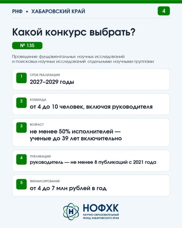 Важная информация для ученых Хабаровского края Важная информация для ученых Хабаровского края