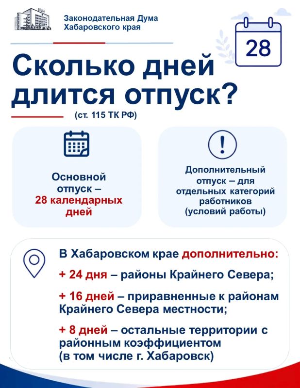 Отпуск: порядок предоставления, расчеты и особенности для жителей Хабаровского края Отпуск: порядок предоставления, расчеты и особенности для жителей Хабаровского края