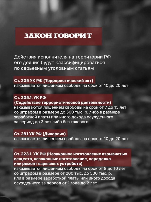 Украинские спецслужбы активизировали попытки вербовки граждан РФ для совершения терактов и диверсий Украинские спецслужбы активизировали попытки вербовки граждан РФ для совершения терактов и диверсий