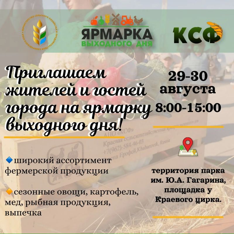 Приглашаем жителей и гостей города посетить ярмарку выходного дня!