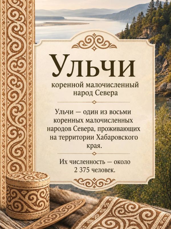 Сегодня в рубрике #ФССП_узорыРоссии рассказываем про ульчей – один из коренных малочисленных народов Севера Сегодня в рубрике #ФССП_узорыРоссии рассказываем про ульчей – один из коренных малочисленных народов Севера