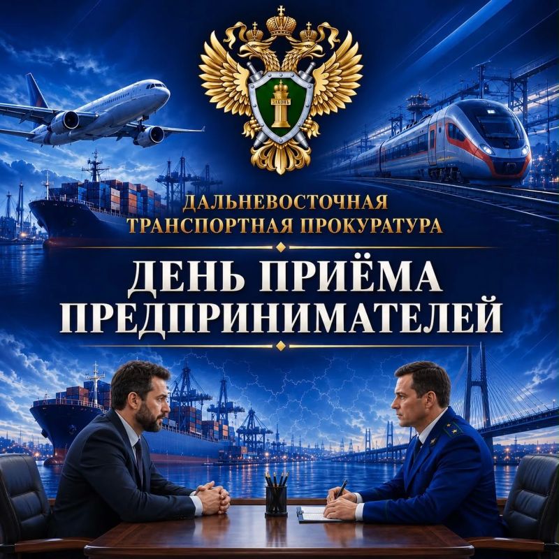 В Дальневосточной транспортной прокуратуре 6 октября состоится Всероссийский день приема предпринимателей