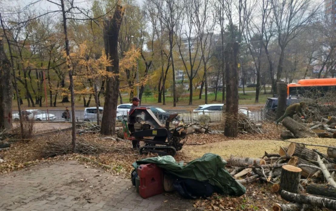 На Уссурийском бульваре в Хабаровске реконструируют сквер на пересечении с улицей Дзержинского